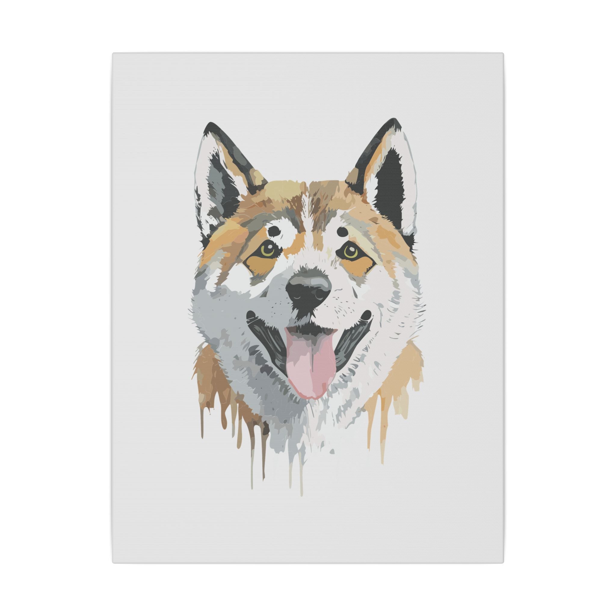 Akita #2 Giclée Print on Canvas