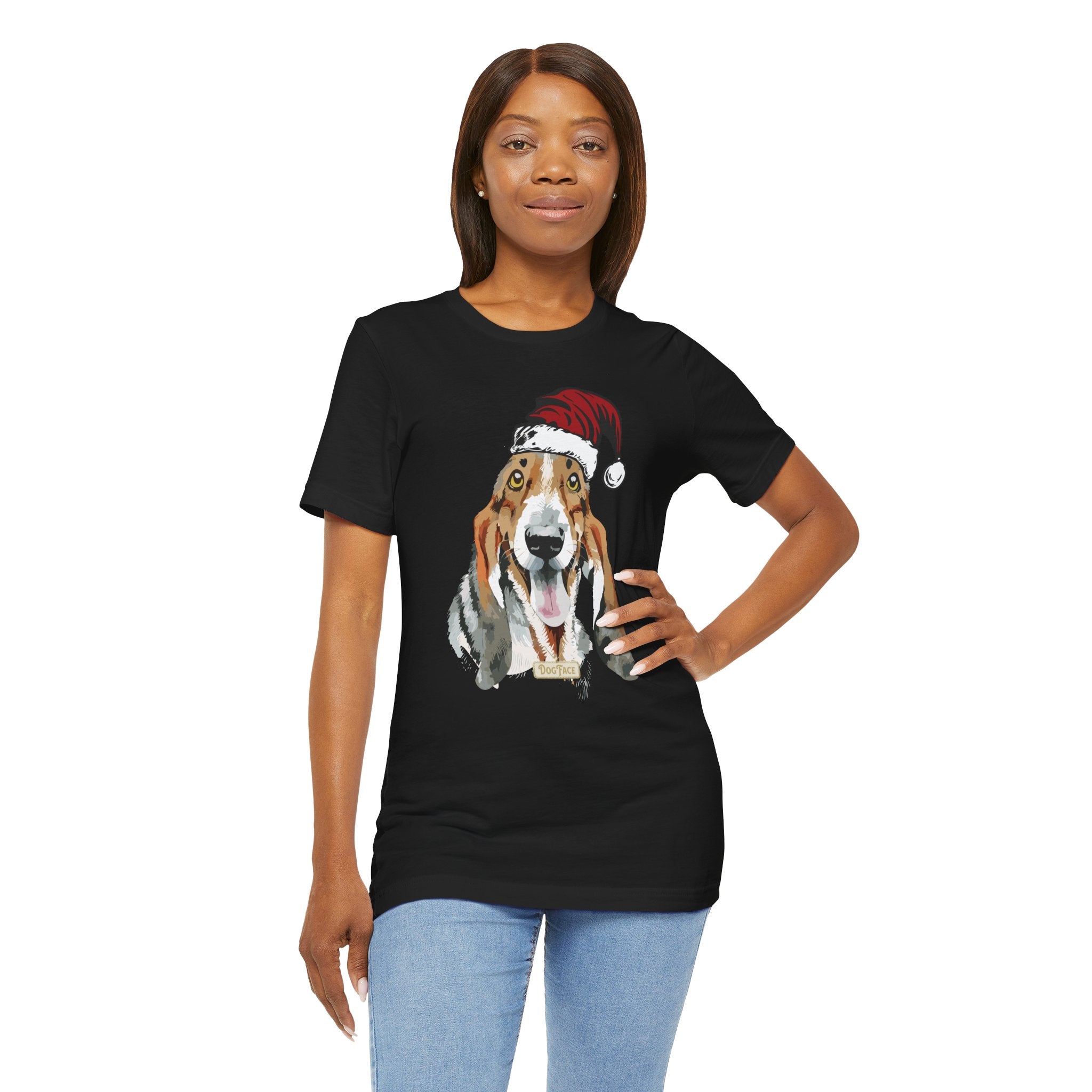 Santa Basset Hound #1 T-Shirt