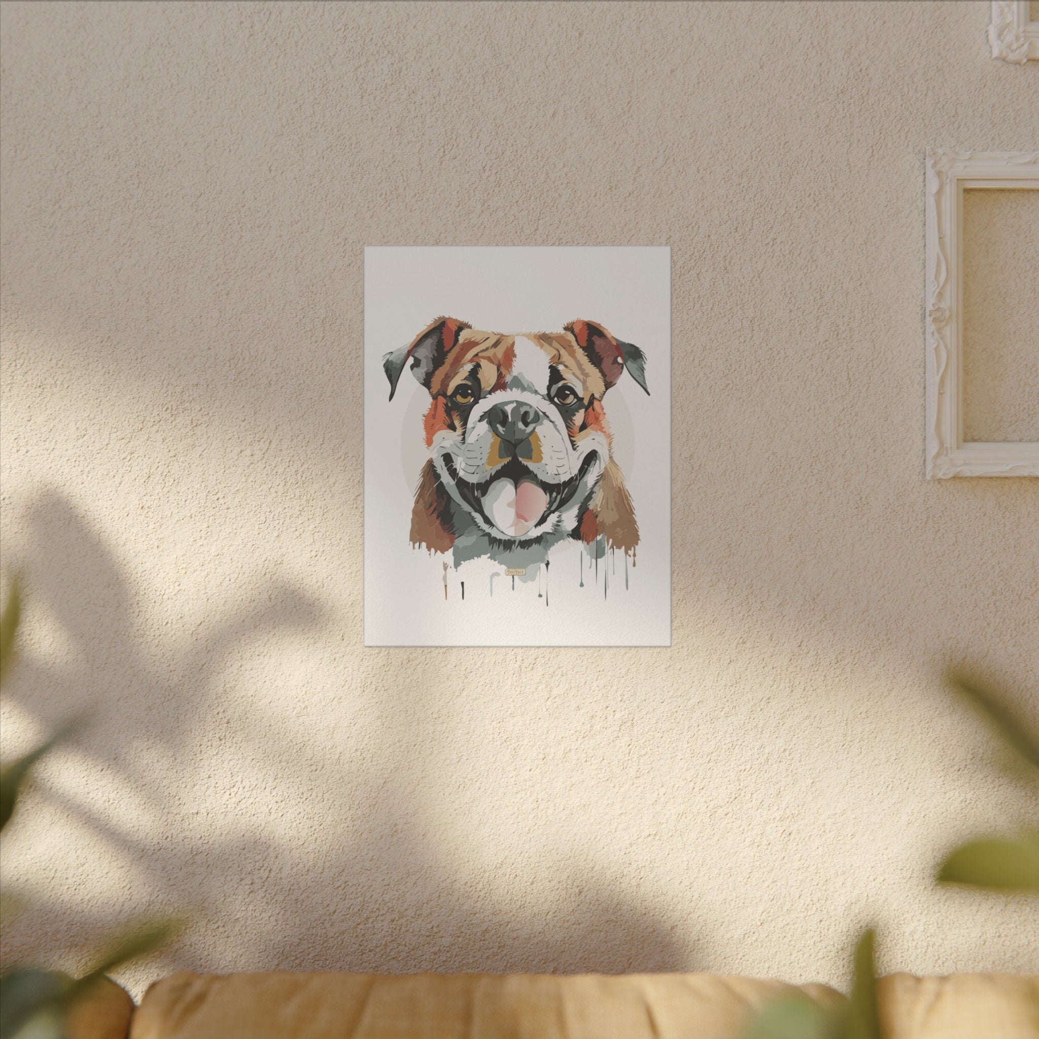 English Bulldog #2 Giclée Print on Canvas