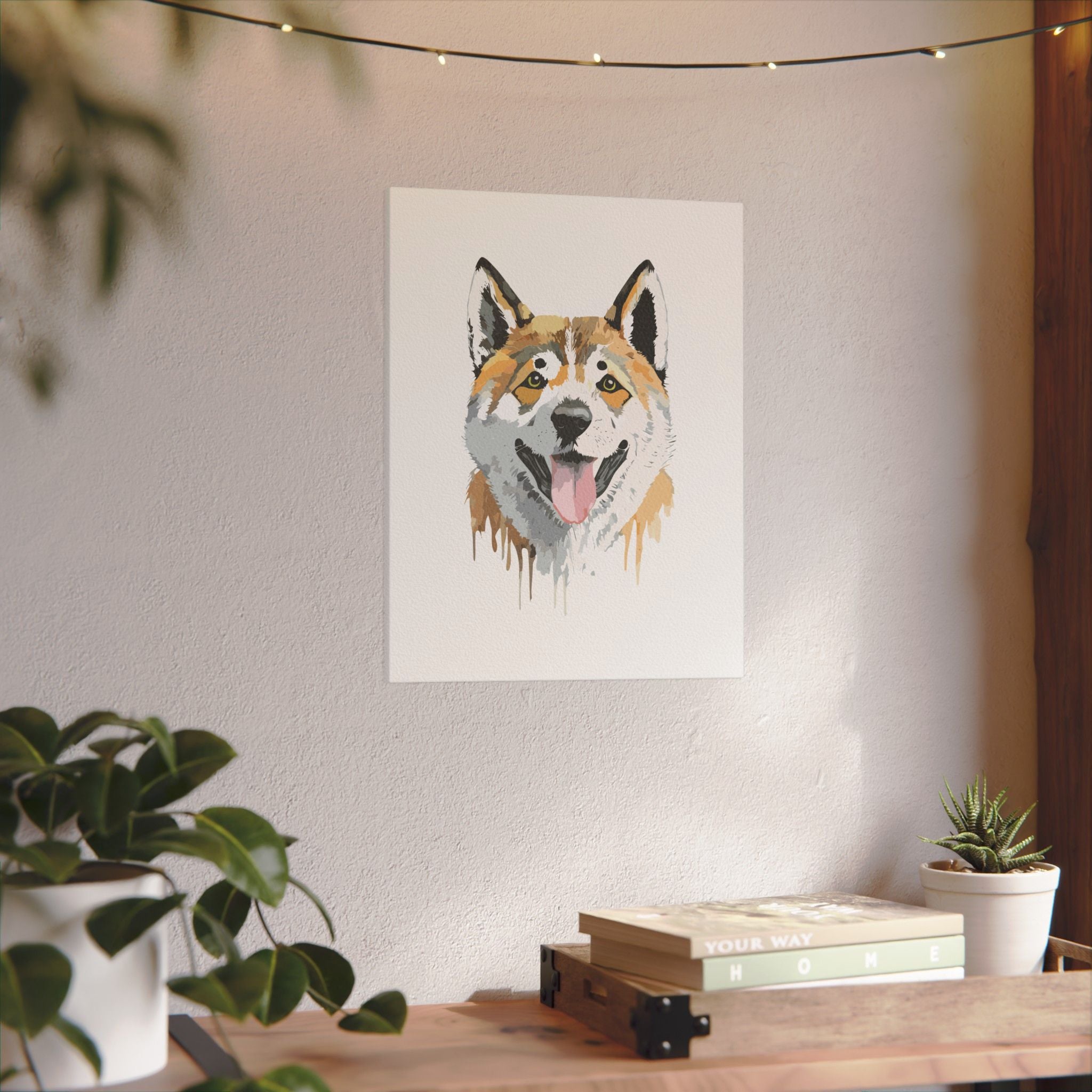 Akita #2 Giclée Print on Canvas