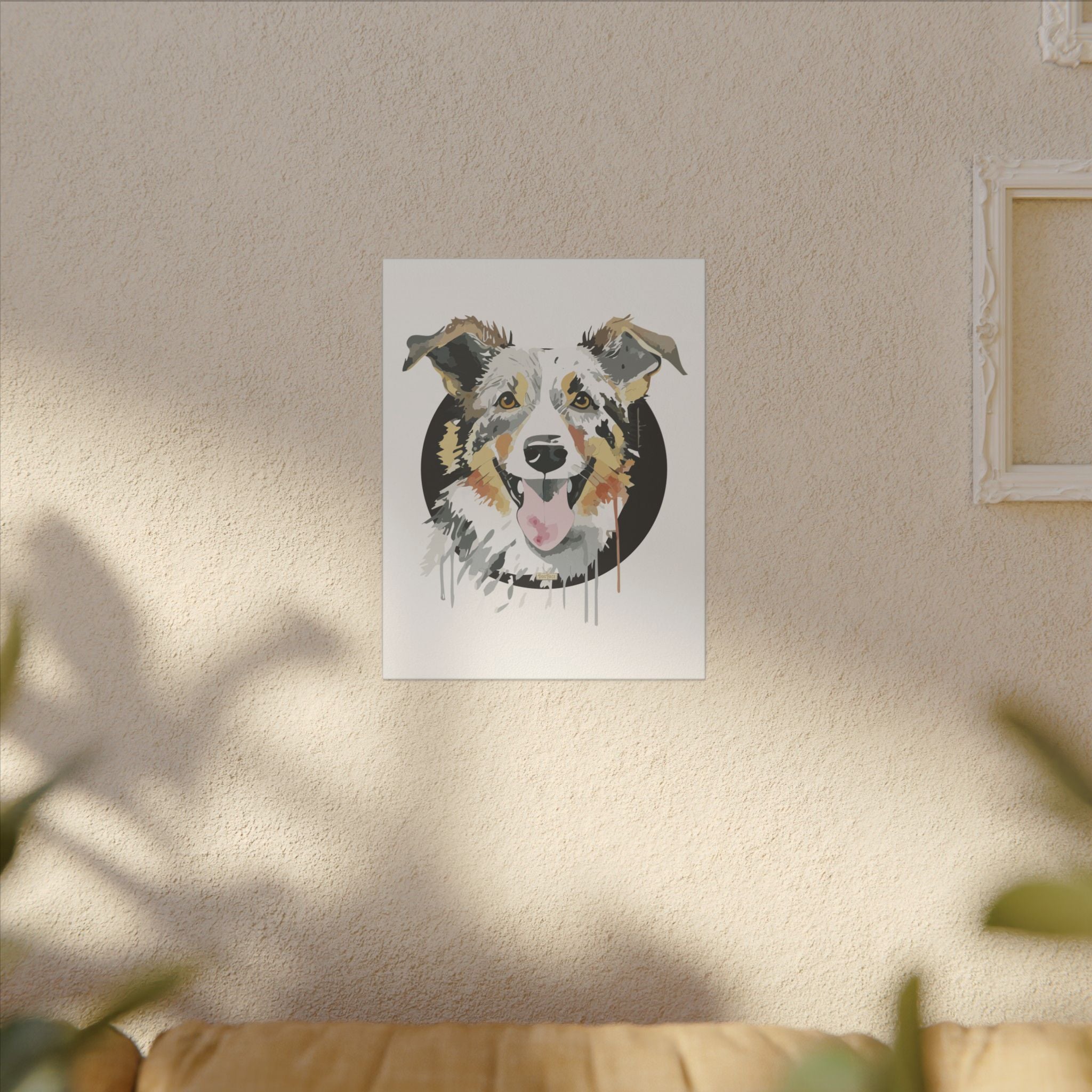 Border Collie #2 Giclée Print on Canvas