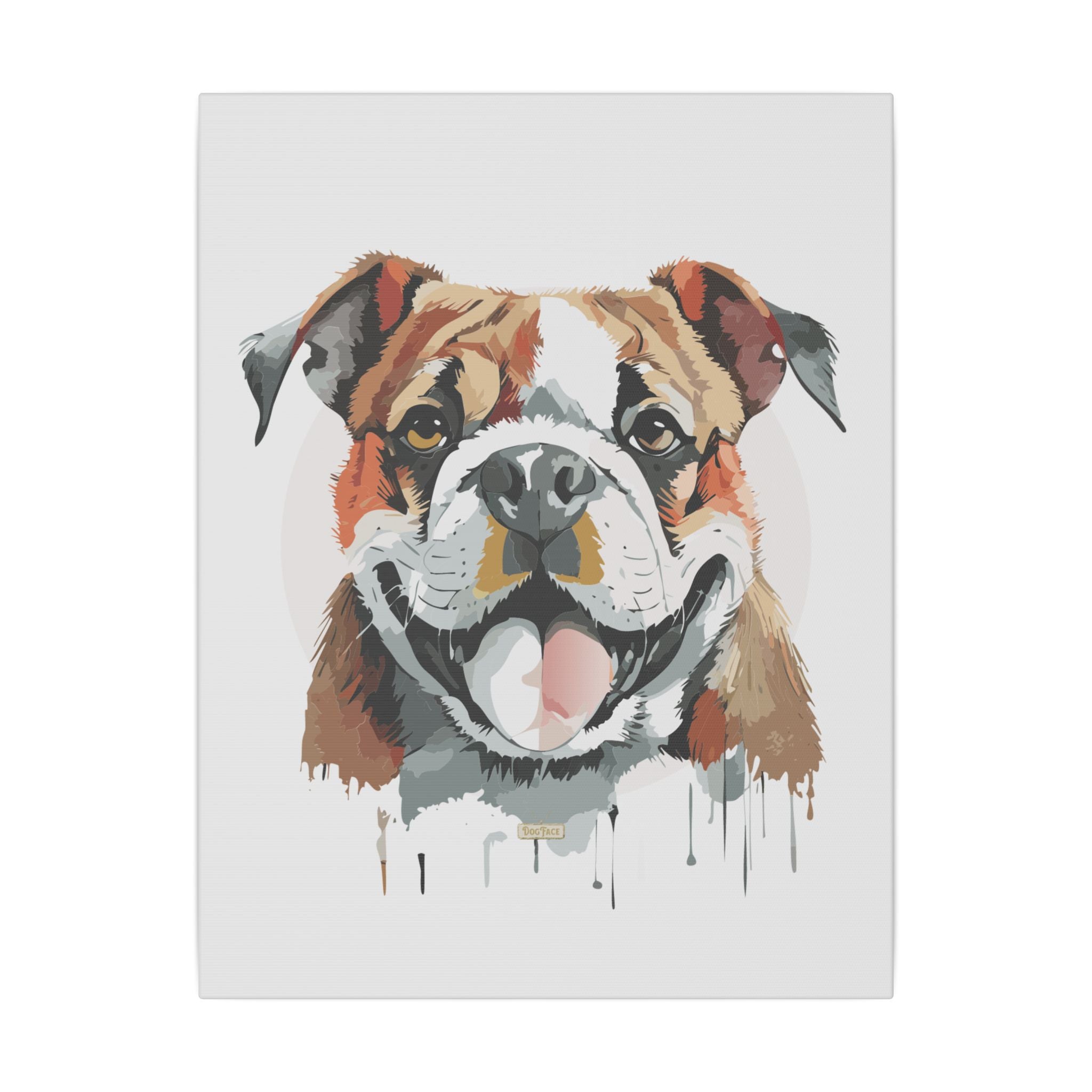 English Bulldog #2 Giclée Print on Canvas